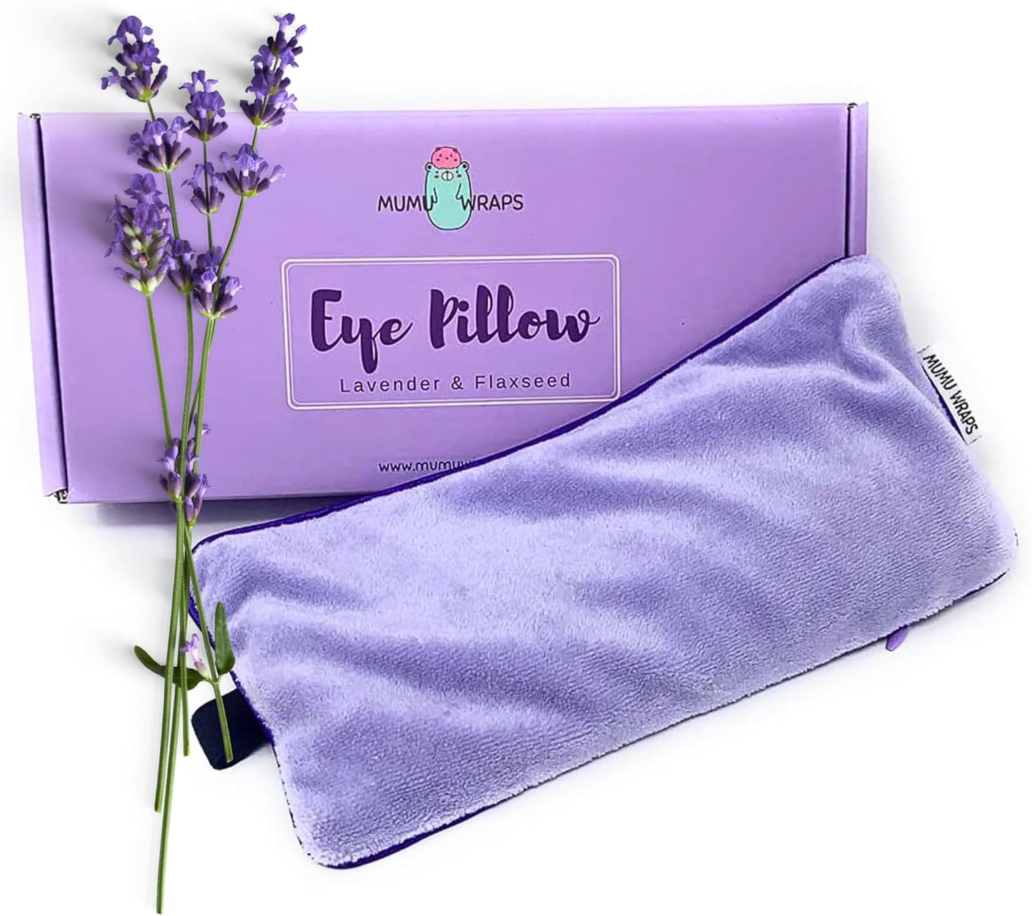 Mumu Wraps Lavender Aromatherapy Weighted Eye Pillow - Ideal for Sleeping, Yoga, and Meditation - Includes Extra Cover - Perfect Self-Care and Relaxation Gift for Women and Moms