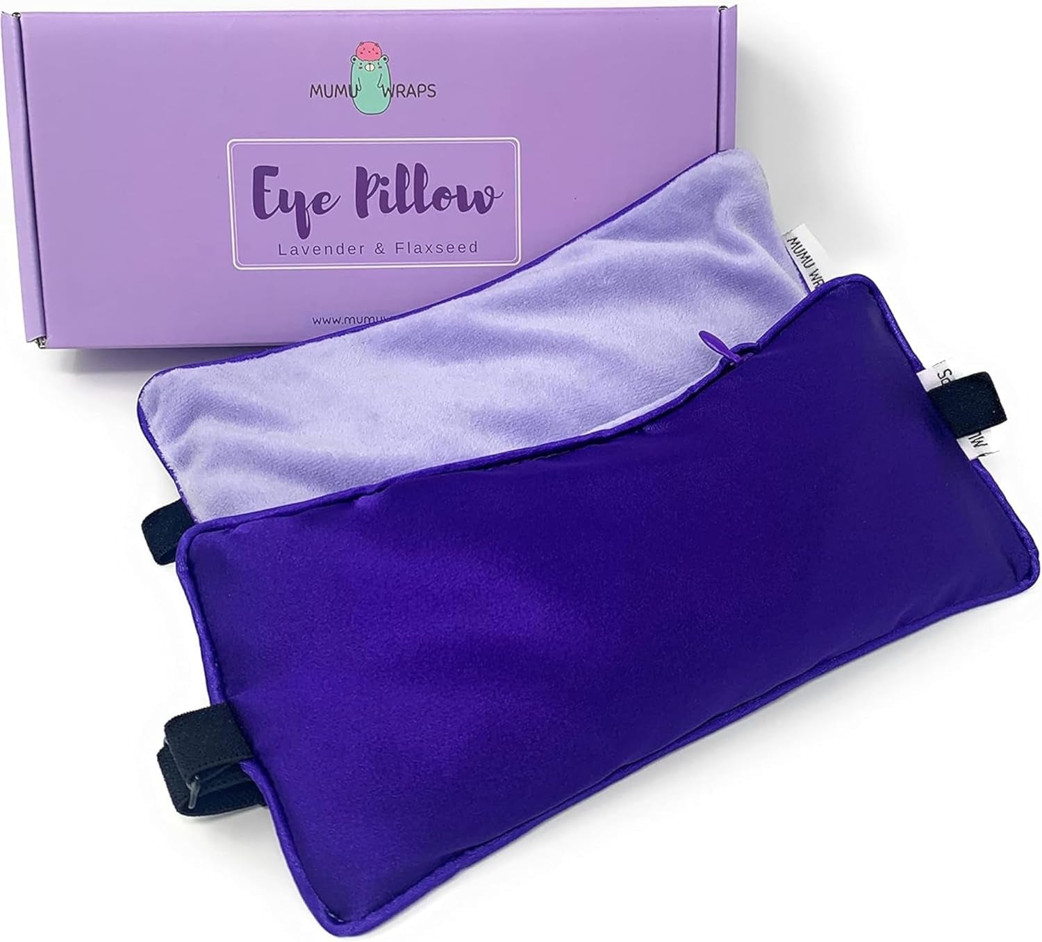 Mumu Wraps Lavender Aromatherapy Weighted Eye Pillow - Ideal for Sleeping, Yoga, and Meditation - Includes Extra Cover - Perfect Self-Care and Relaxation Gift for Women and Moms