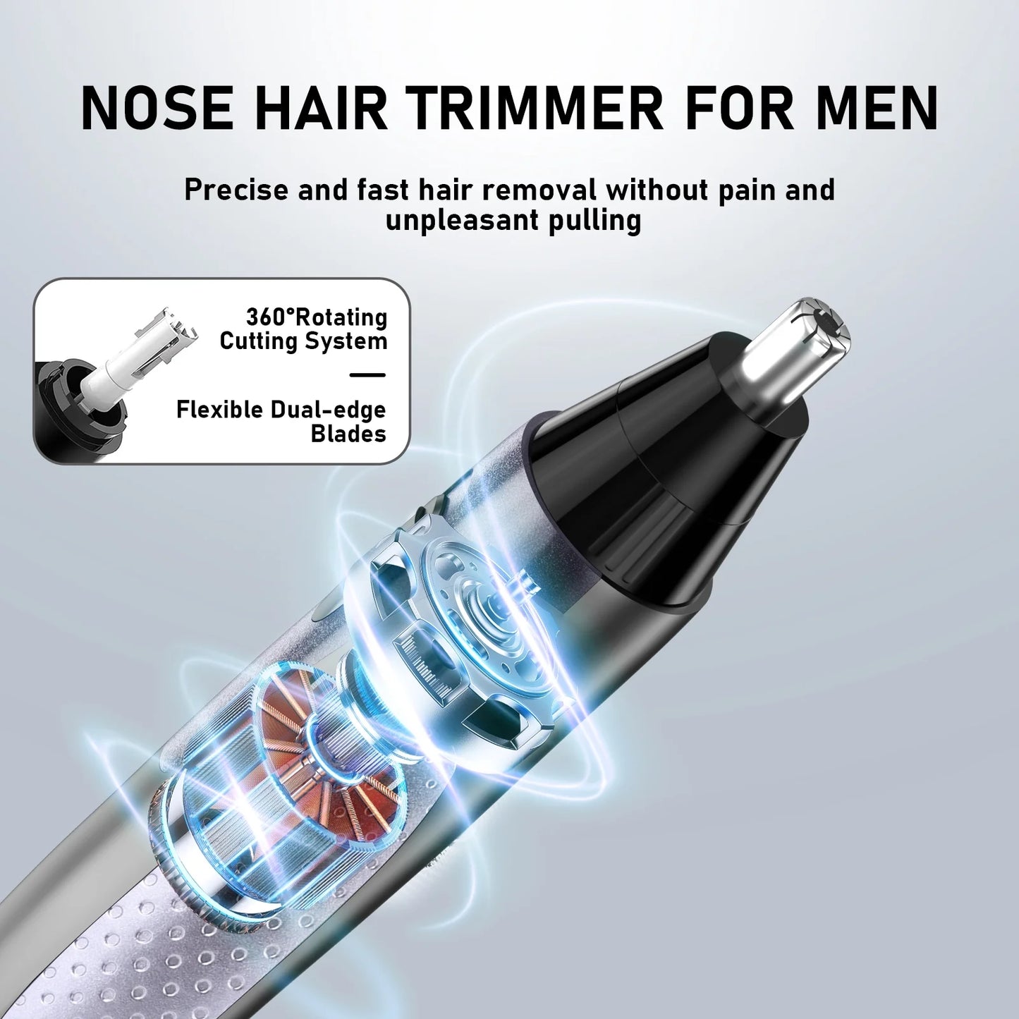 Nose Hair Trimmer for Men Rechargeable Eyebrow Beard Trimmer Waterproof