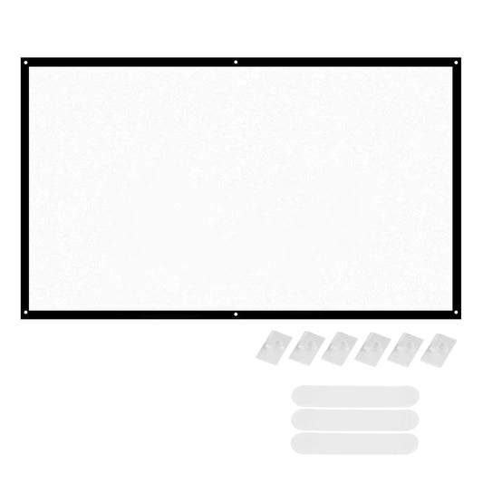 H84 84'' Portable Projector Screen HD 16:9 White Dacron 84 Inch Diagonal Video Projection Screen Foldable Wall Mounted