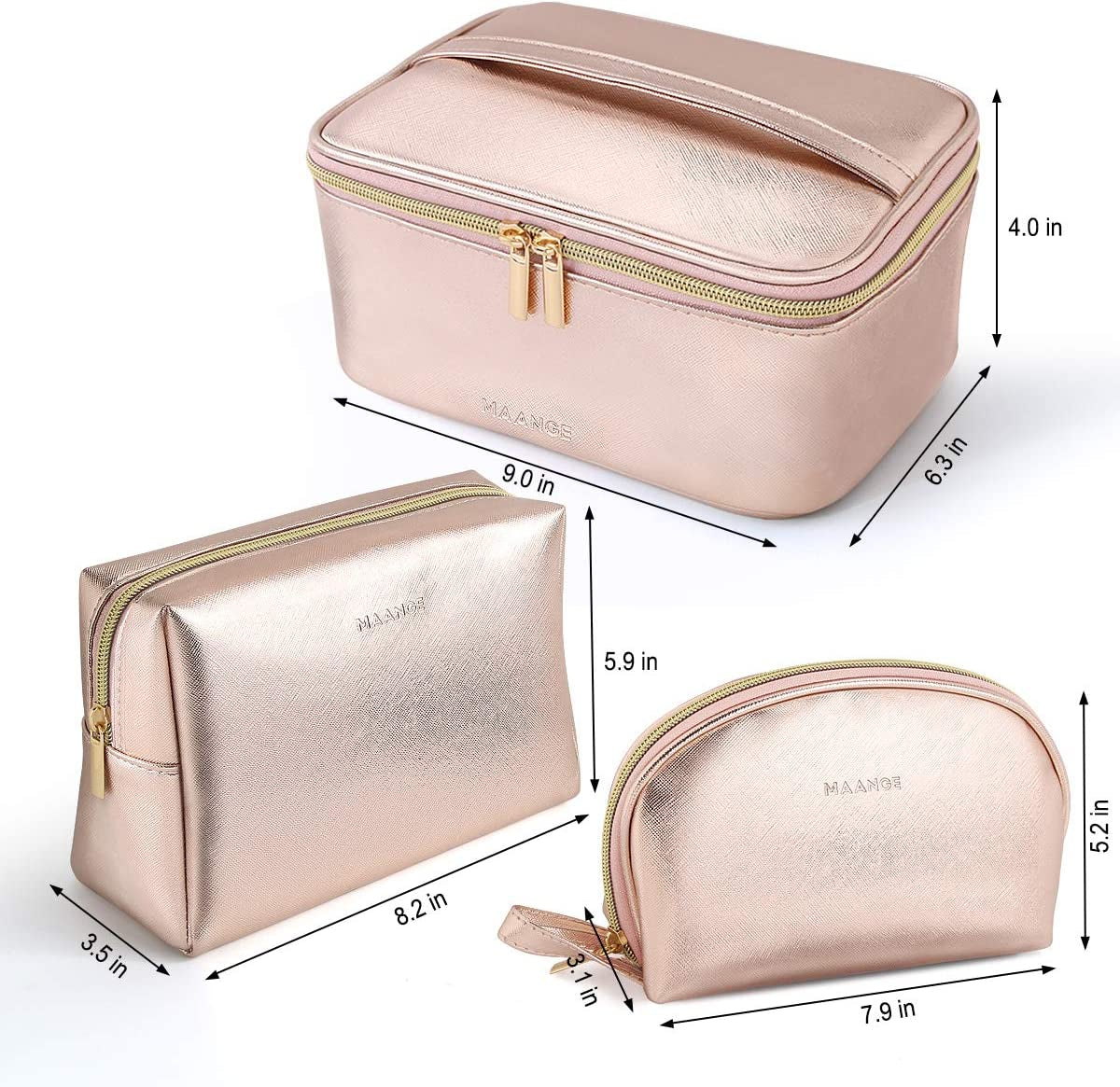 3 Pcs Make up Bag, Waterproof Cosmetic Case Travel Toiletry Bag Zipper Pouch Travel Wash Bag Cosmetic Organizer Set for Women